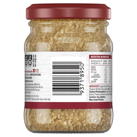 MASTERFOODS Ginger Freshly Grated 160g Jar