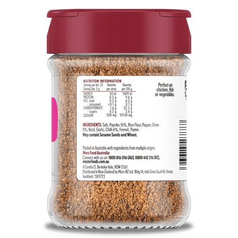 MASTERFOODS Seasoning Hot & Spicy Cajun 115g Jar