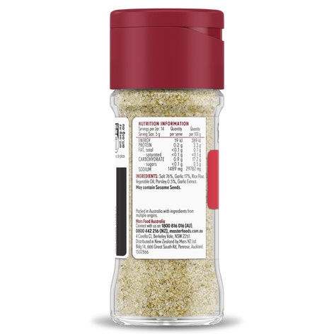 MASTERFOODS Seasoning Garlic Salt 70g Jar
