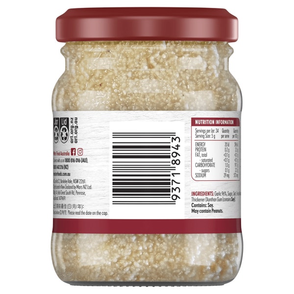 MASTERFOODS Garlic Finely Crushed 170g Jar