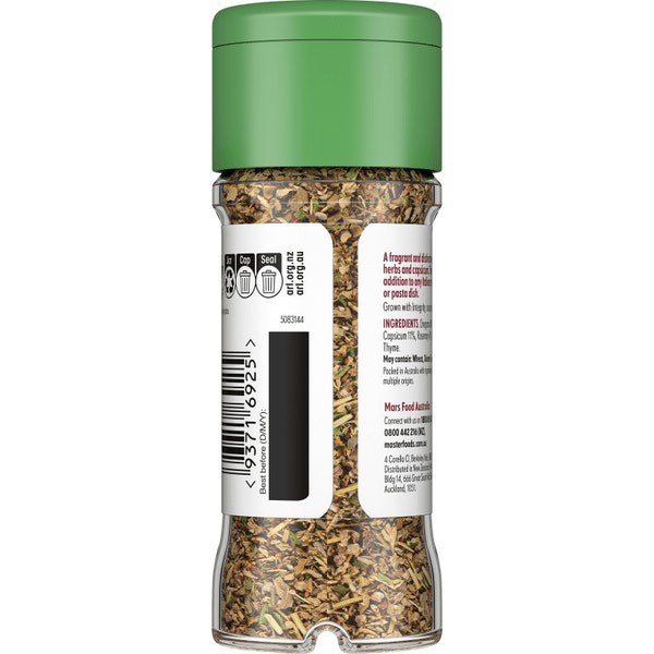 MASTERFOODS Dried Italian Herbs 10g Jar
