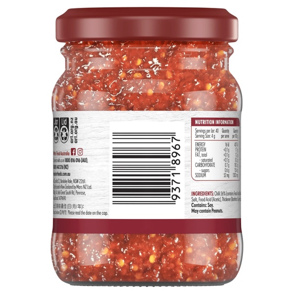 MASTERFOODS Chilli Finely Chopped 160g Jar