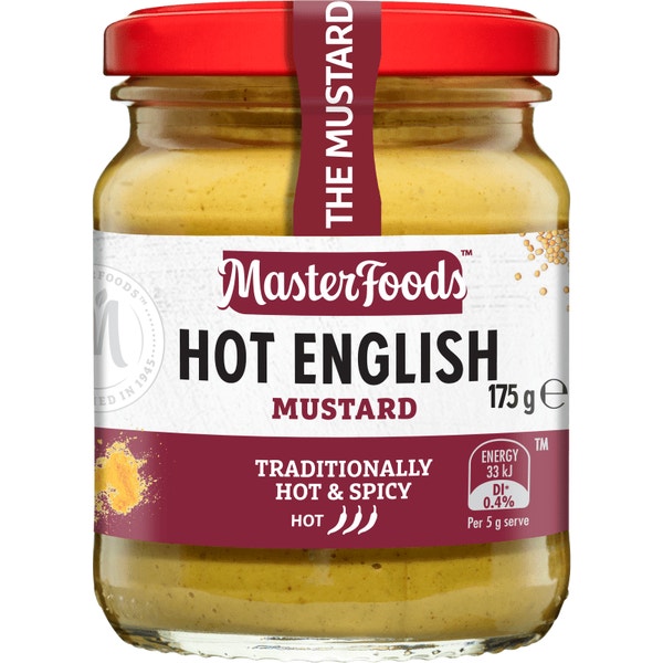 MASTERFOODS Mustard Hot English 175g Jar