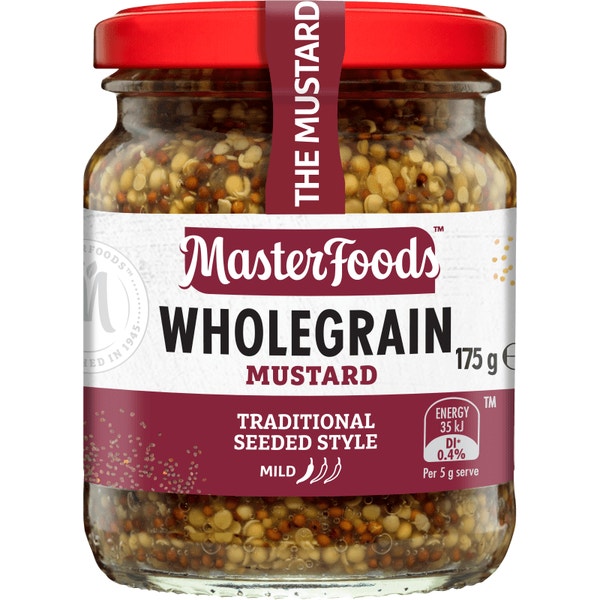 MASTERFOODS Mustard Wholegrain 175g Jar
