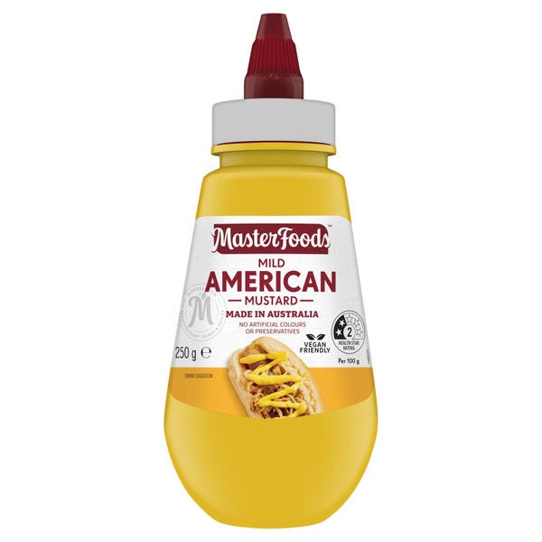 MASTERFOODS Mild American Mustard 250g Squeezy Bottle