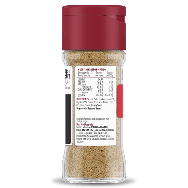 MASTERFOODS Seasoning Chicken Salt 65g Jar